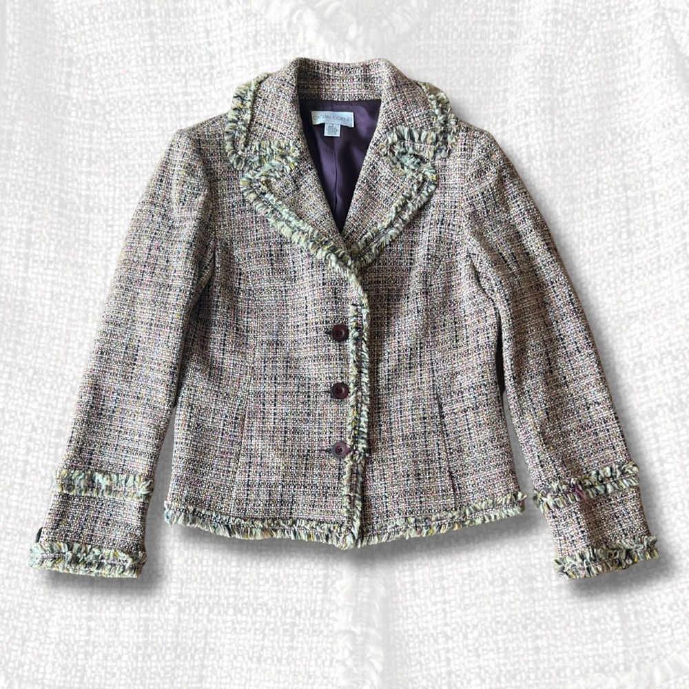Casual Corner Multicolor Tweed Blazer